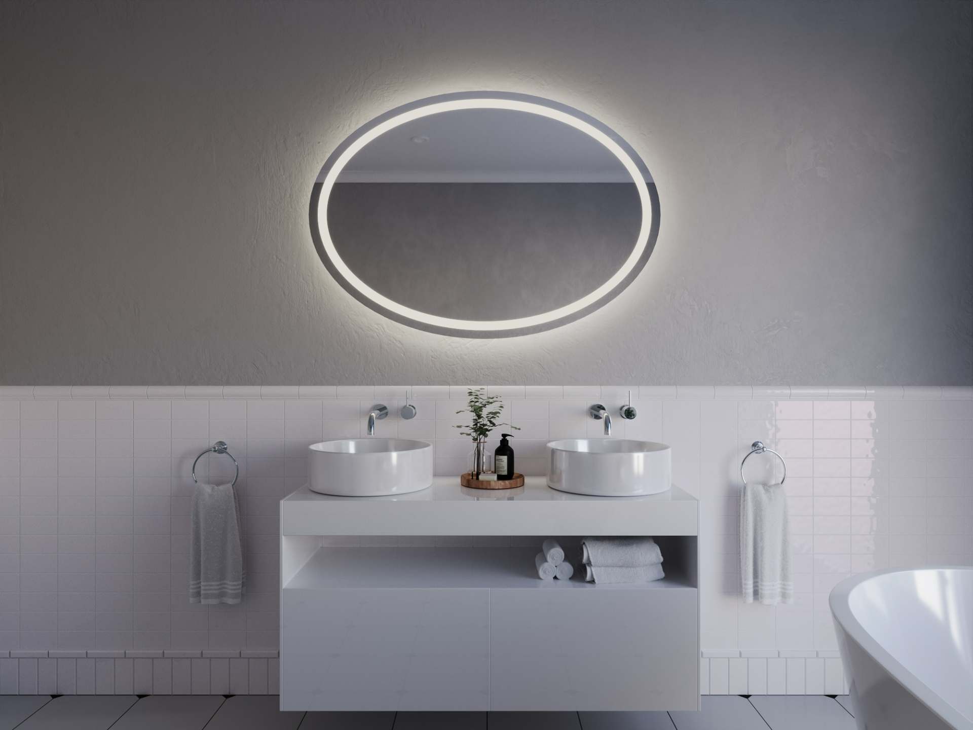 Ovalno ogledalo s LED osvjetljenjem A33