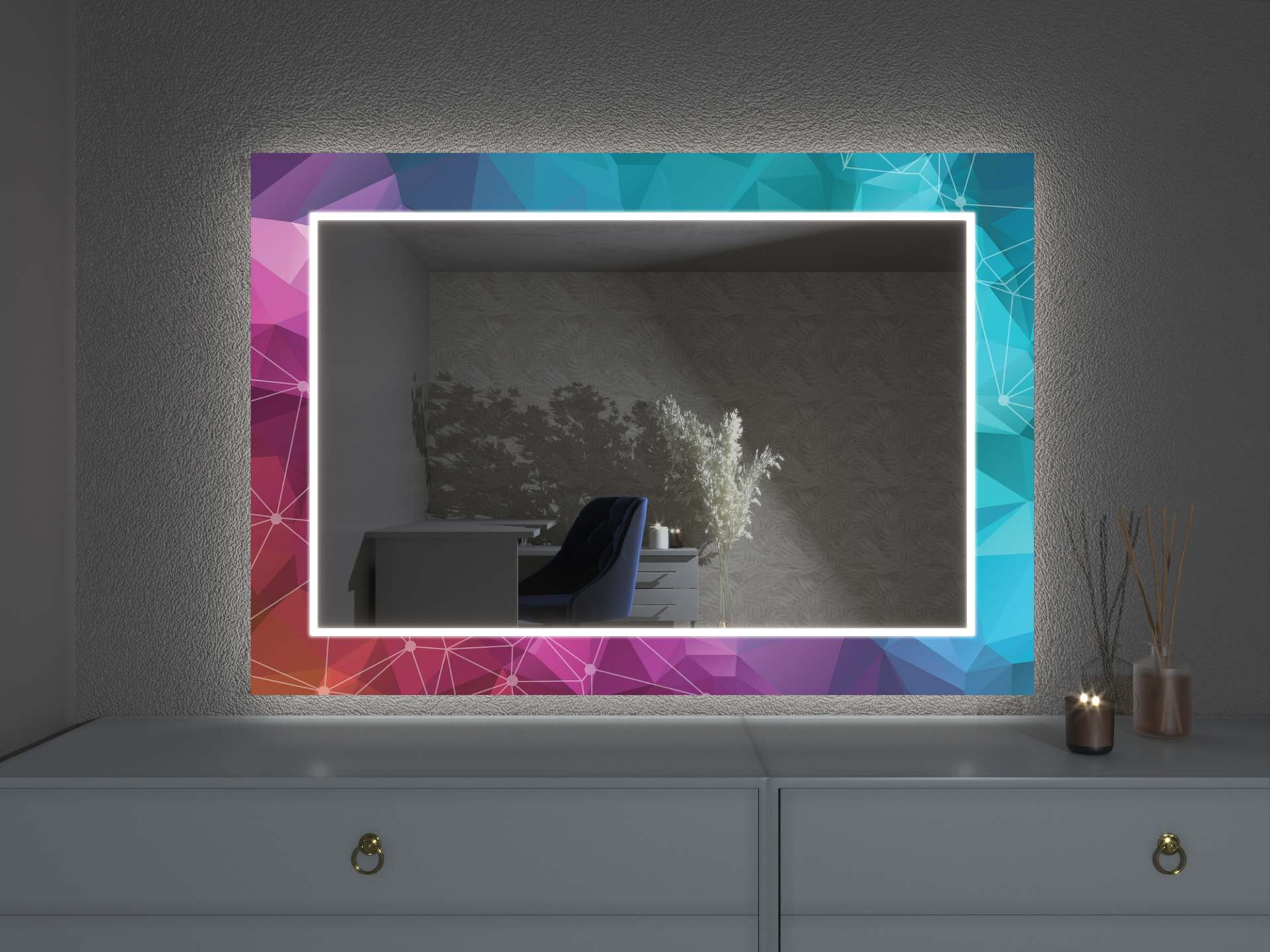 LED ogledalo s dekorom D4