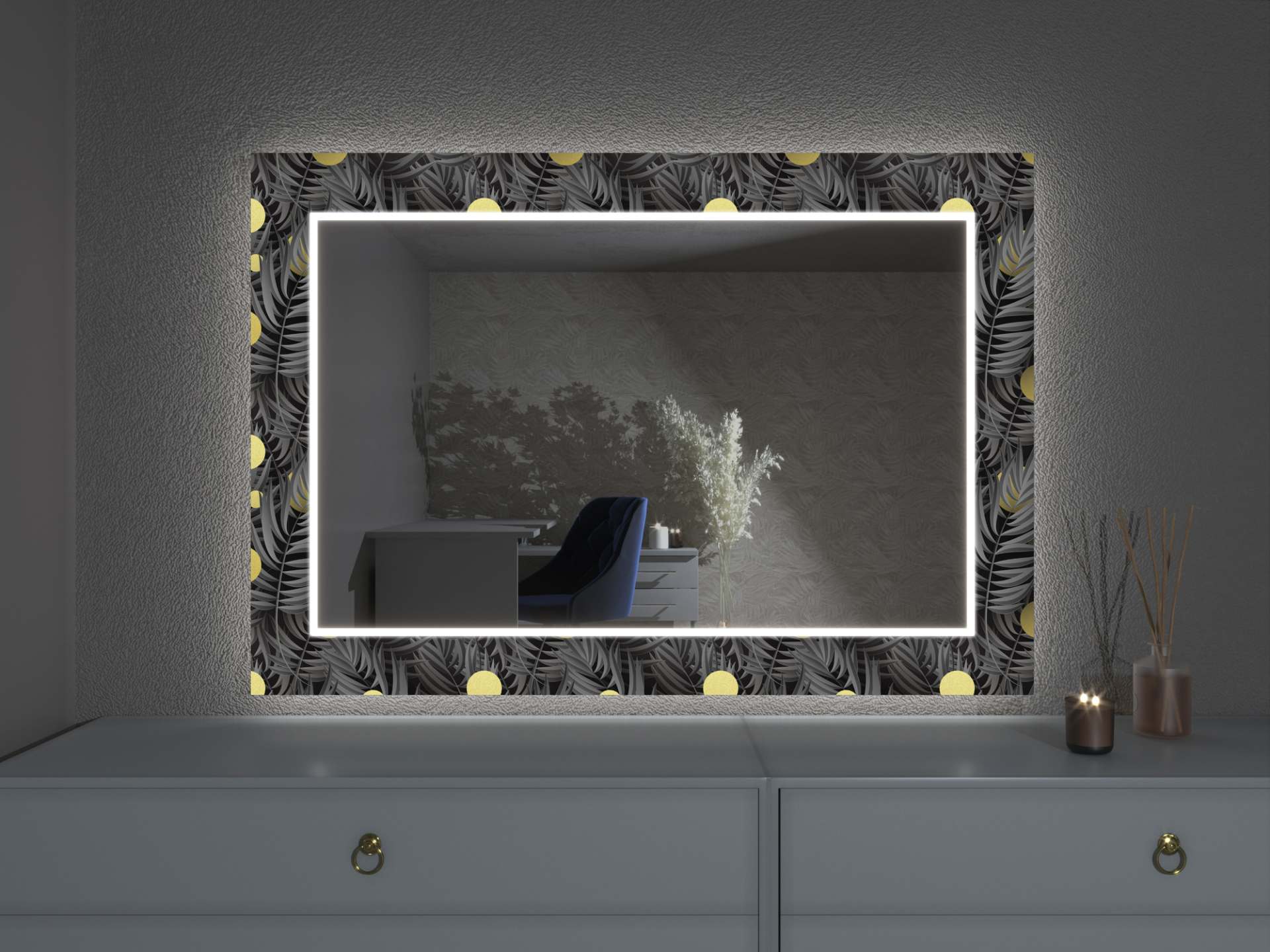LED ogledalo s dekorom D5