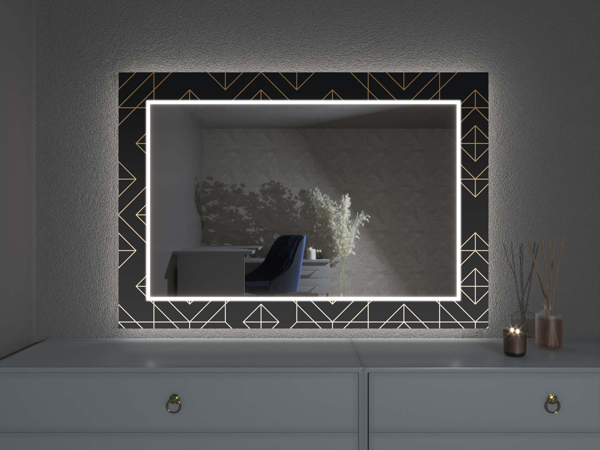 LED ogledalo s dekorom D10