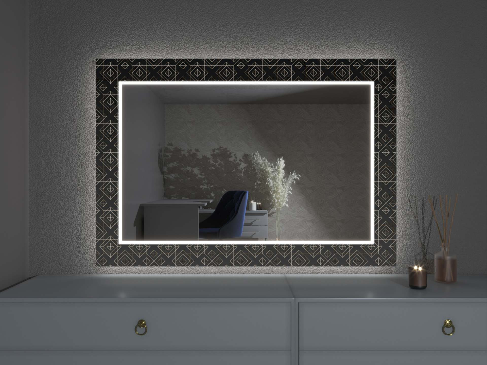 LED ogledalo s dekorom D14